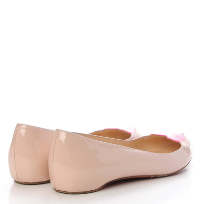 Christian Louboutin Patent Doracora Flats 38.5 Ballerina Shocking Pink 4 of 14