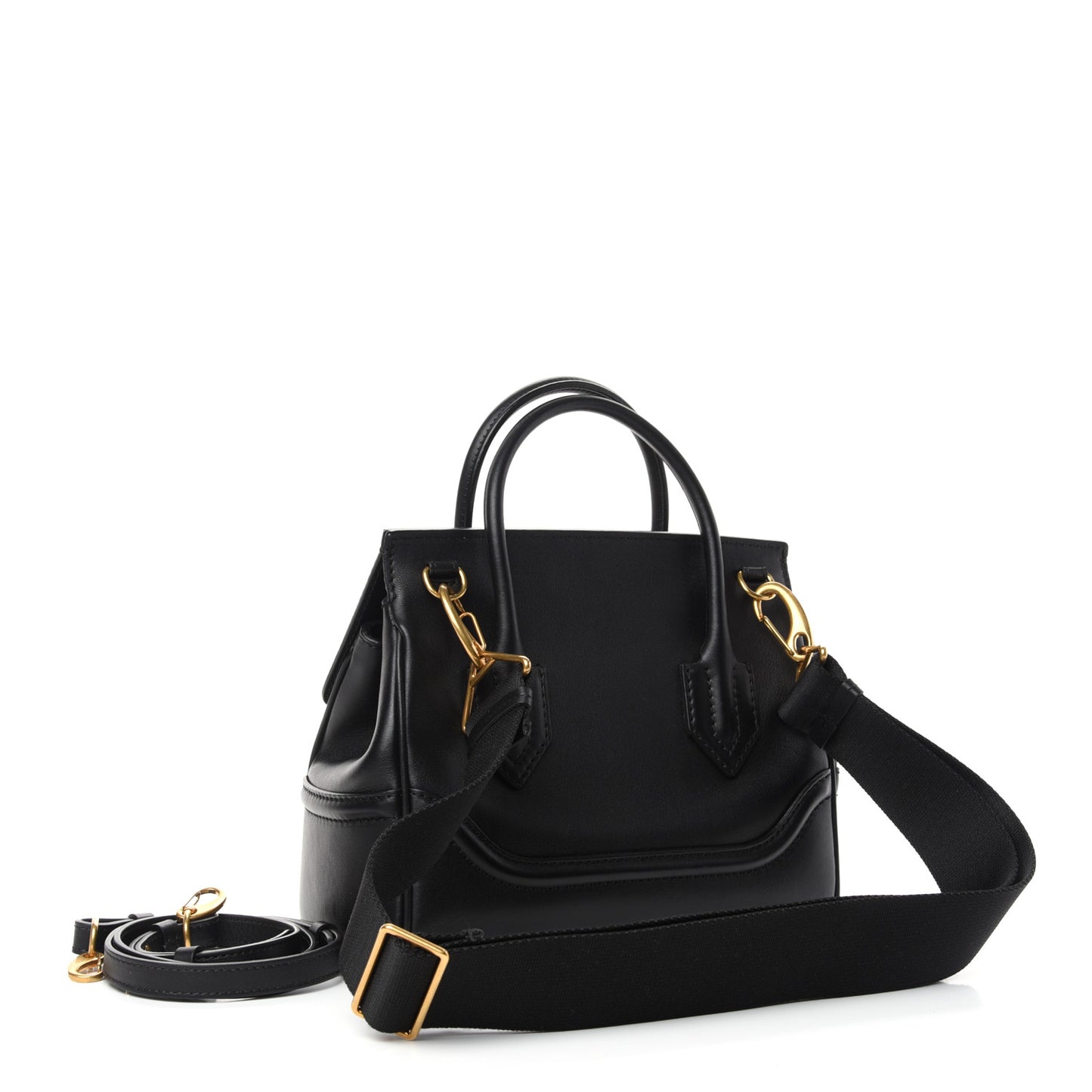 Calfskin Crystal Stud Palazzo Empire Bag Black