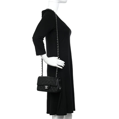 Chanel Lambskin Quilted Mini Rectangular Flap Black 2 of 12