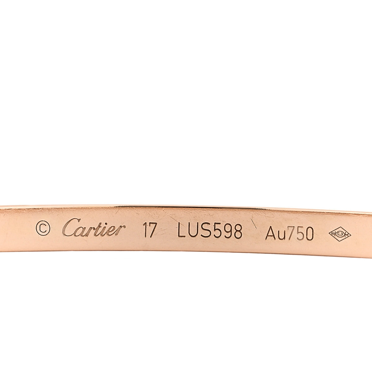 18K Pink Gold Small LOVE Bracelet 17
