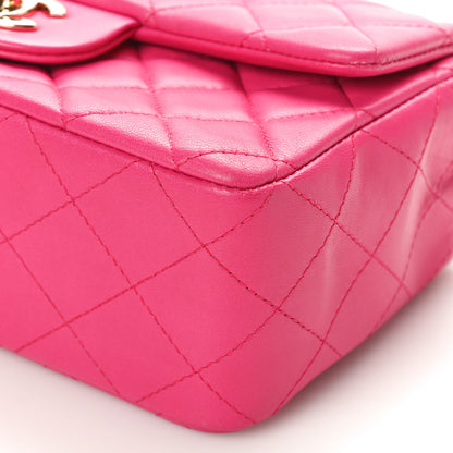 Chanel Lambskin Quilted Mini Rectangular Flap Pink 10 of 10