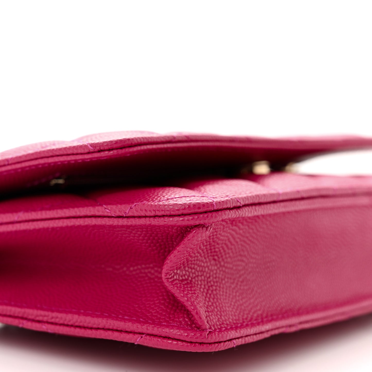 Caviar Quilted Wallet on Chain WOC Fuchsia