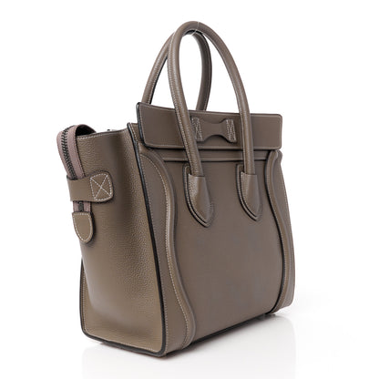 Celine Drummed Calfskin Micro Luggage Souris 3 of 10