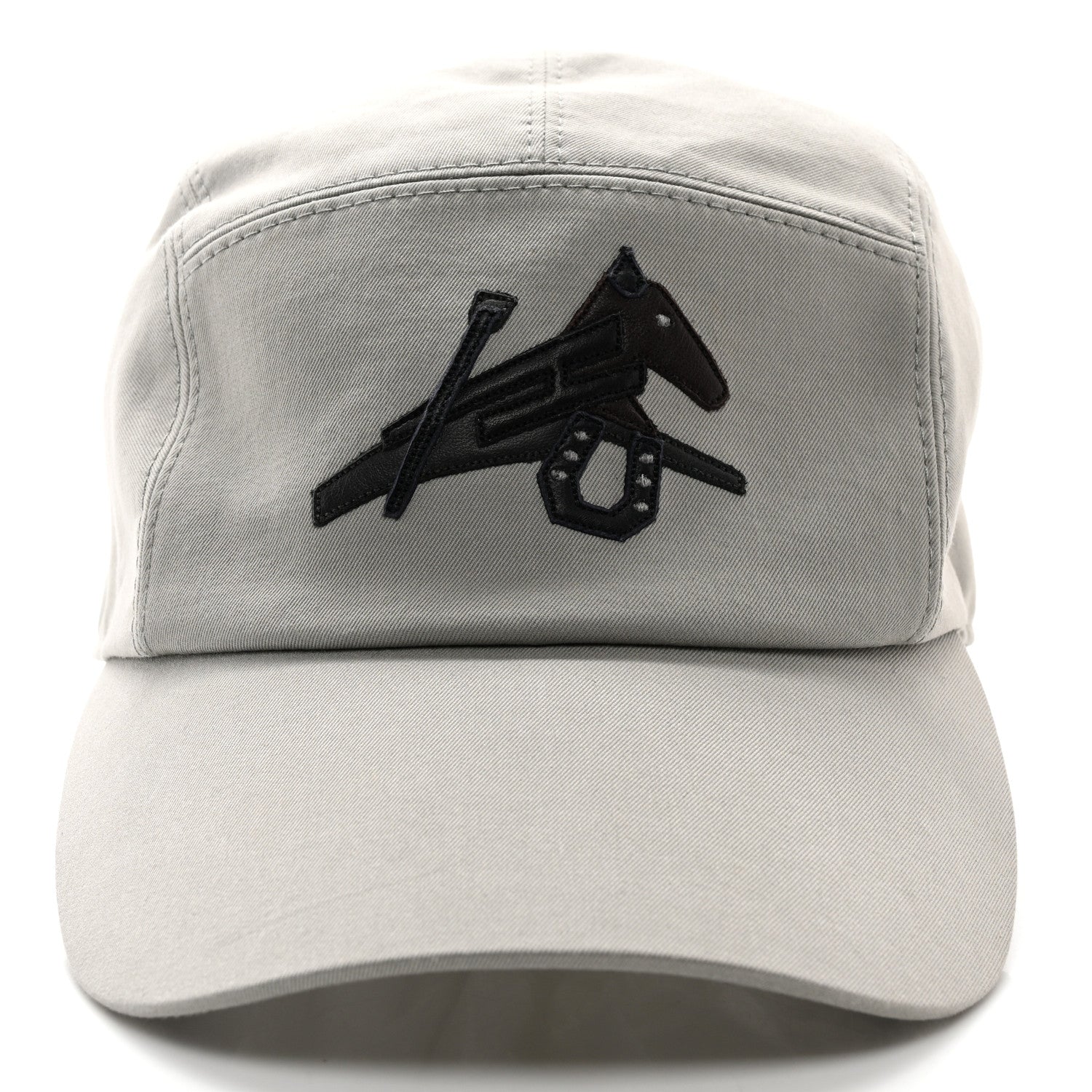 Hermes Stretch Cotton Lambskin Nevada Puzzle Equestre Hat 59 Pierre 3 of 8