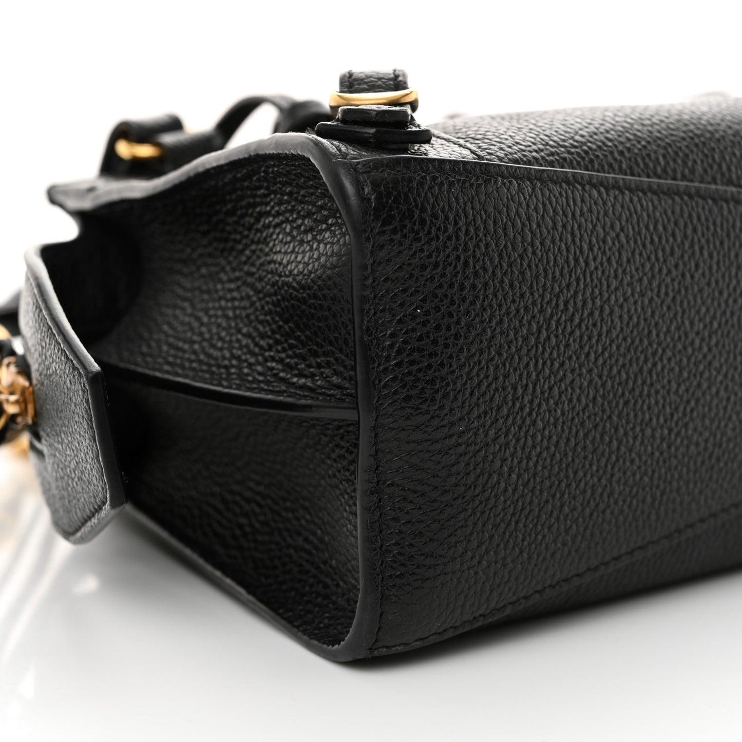 Grained Calfskin Neo Classic Gold Hardware Mini City Black