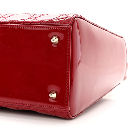 Christian Dior Patent Cannage Medium Lady Dior Red 10 of 10