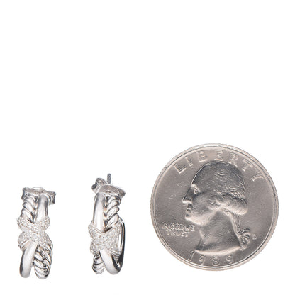 David Yurman Sterling Silver Diamond Petite Crossover X Earrings 2 of 4