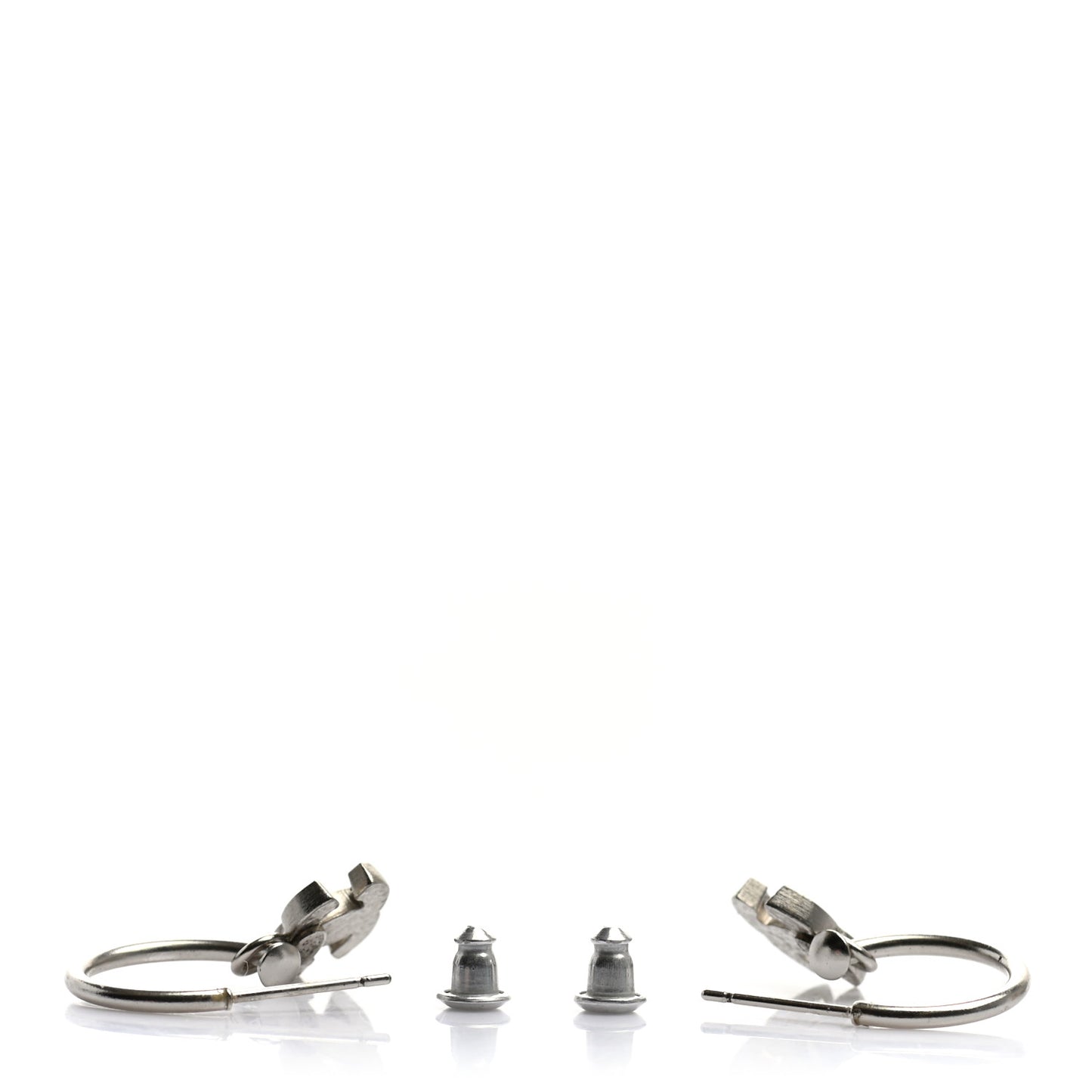 Enamel CC Drop Earrings Silver Purple