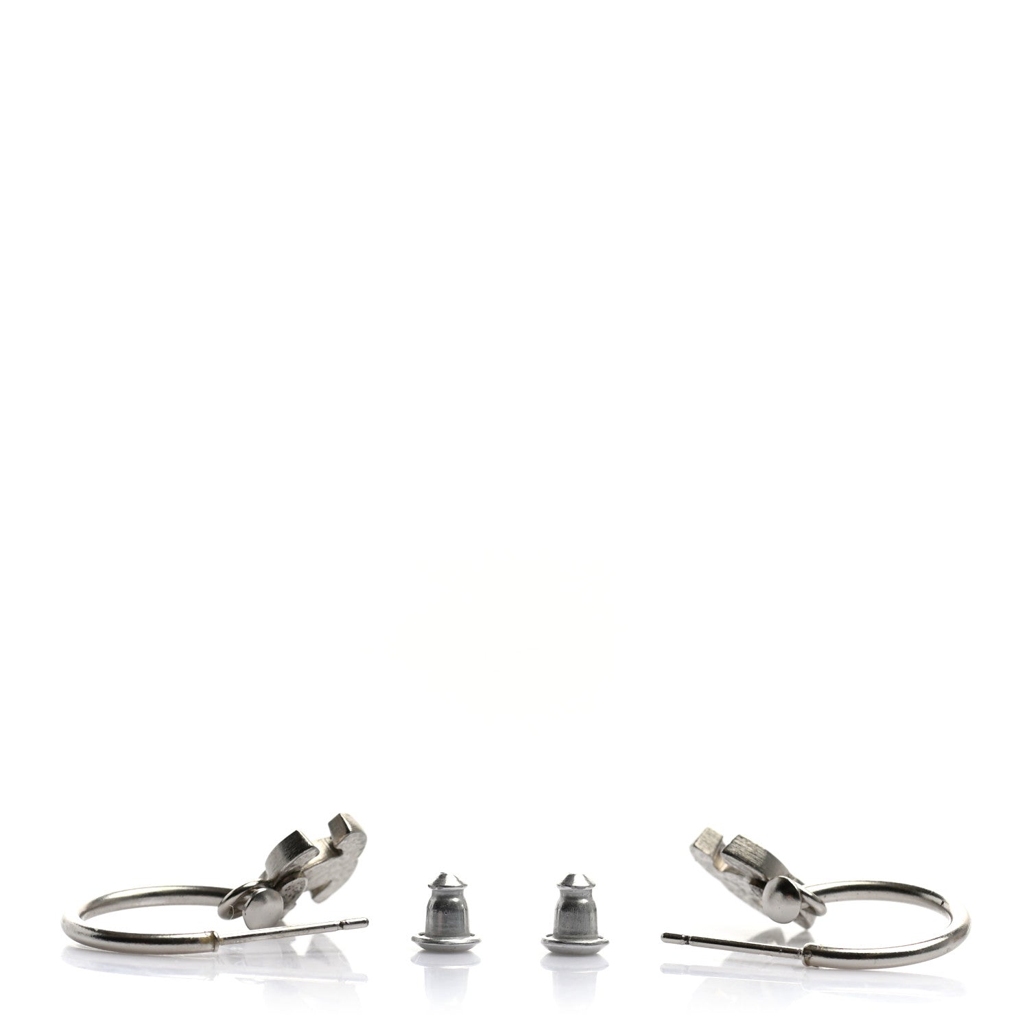 Chanel Enamel CC Drop Earrings Silver Purple 3 of 4
