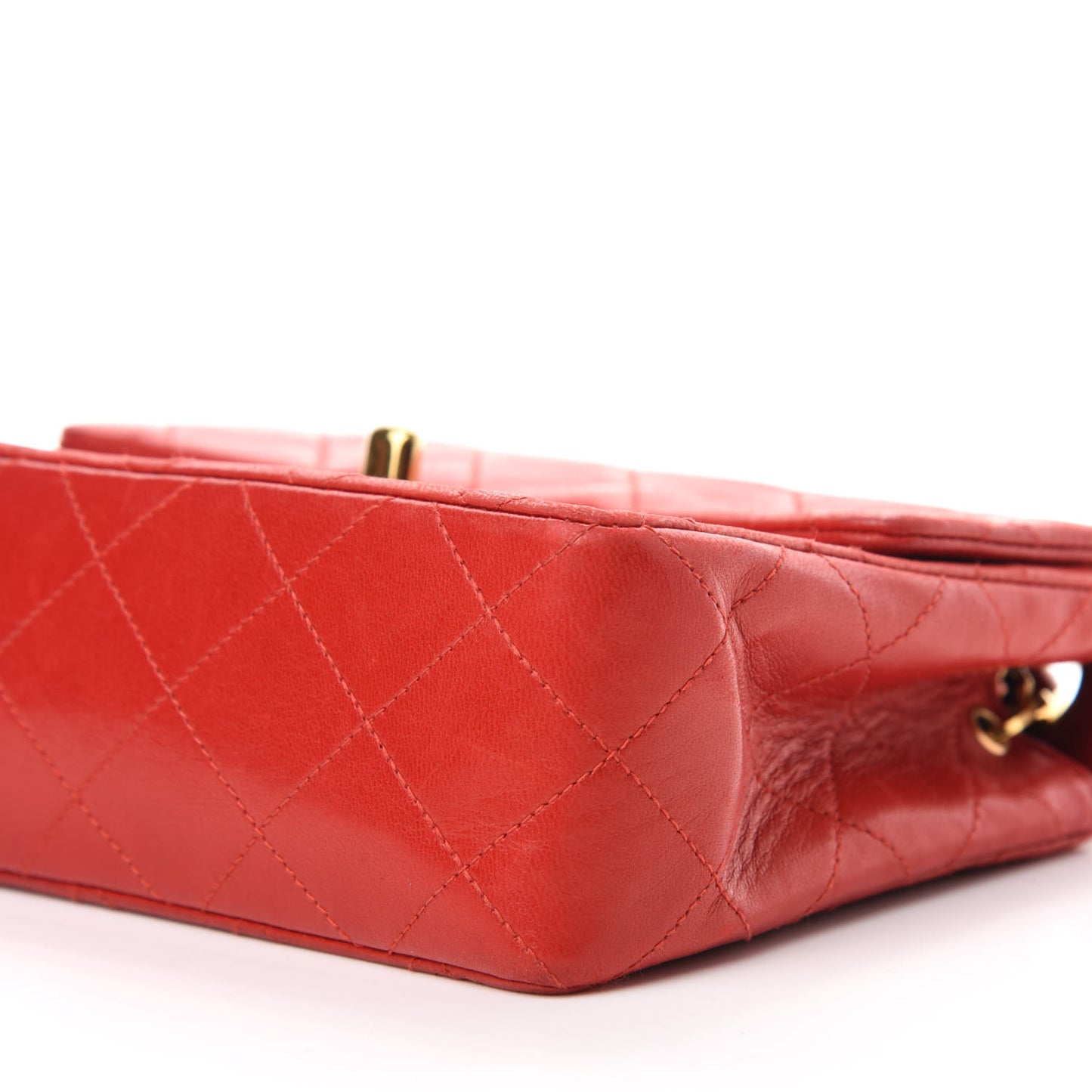 Lambskin Quilted Mini Square Flap Red