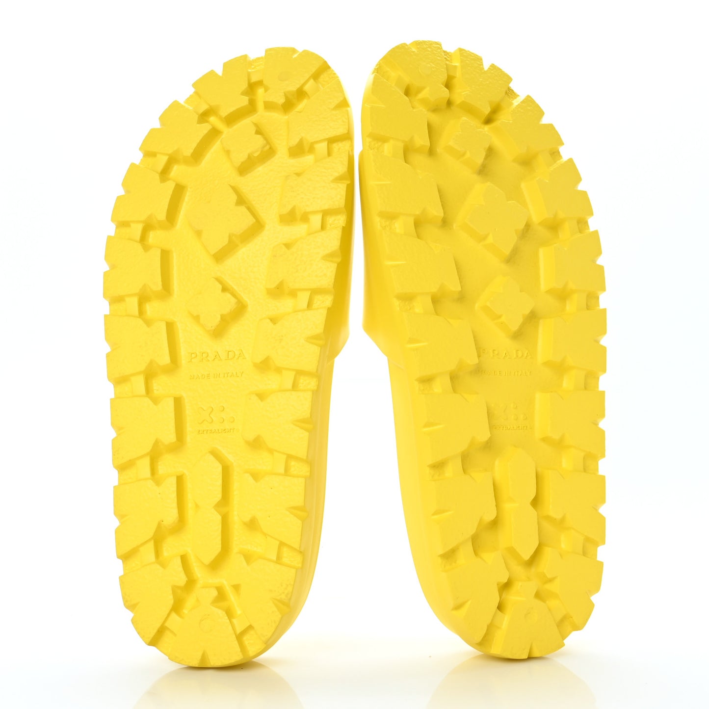 EVA Rubber Triangle Logo Embossed Mens Lug Sole Slide Sandals 42 Sole