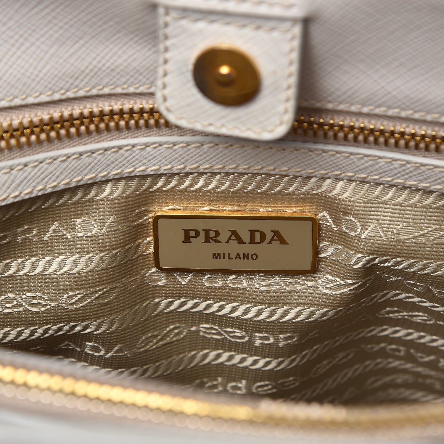 Prada Saffiano Lux Medium Tote Talco 7 of 14