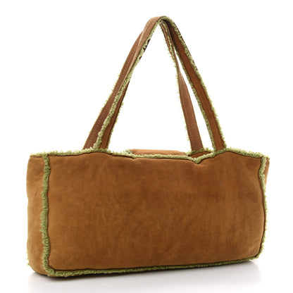 Chanel Suede Shearling Shoulder Bag Light Brown 3 of 12