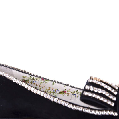 Gucci Kid Scamosciato Crystal GG Marmont Fringe 50mm Loafer Pumps 37.5 Black 9 of 10