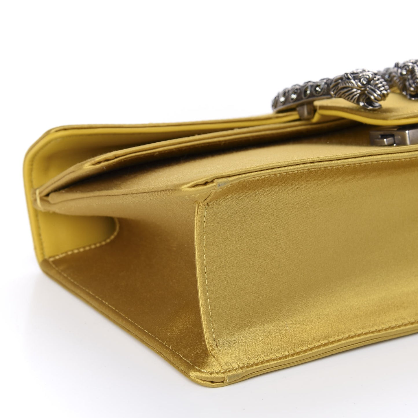 Satin Silk Crystal Small Dionysus Shoulder Bag Gold Black Diamond