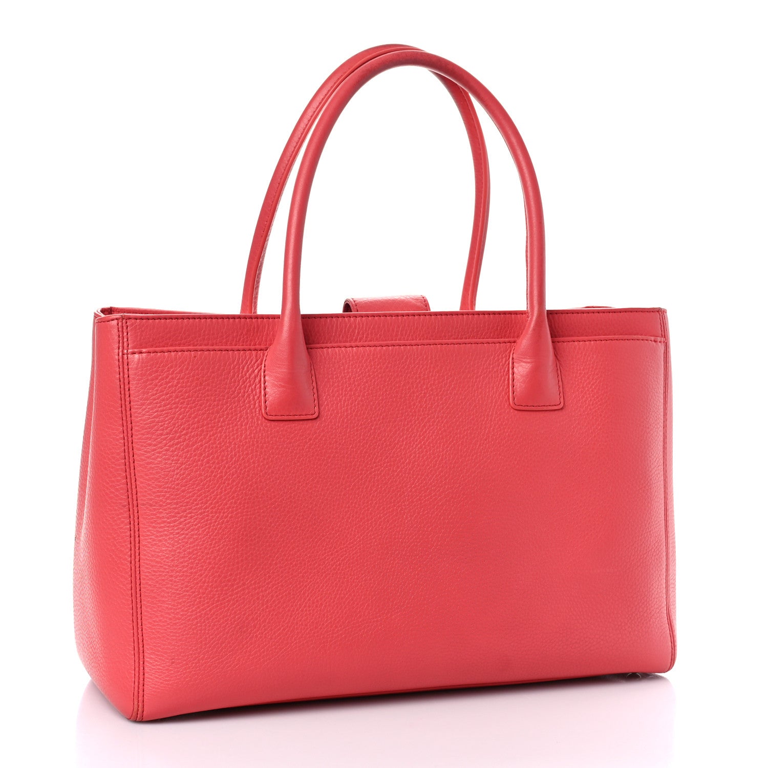 Chanel Calfskin Cerf Executive Shopper Tote Coral 3 of 12