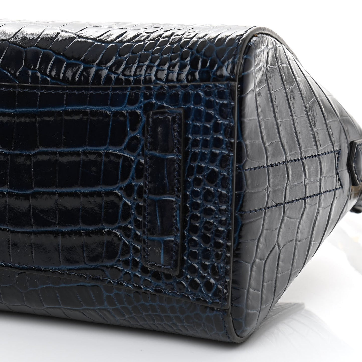 Calfskin Crocodile Embossed Mini Antigona Navy