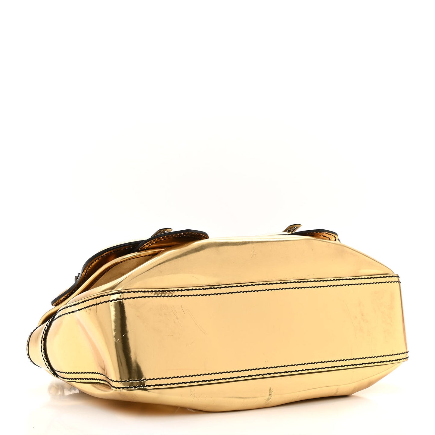 Patent Calfskin B Bag Gold