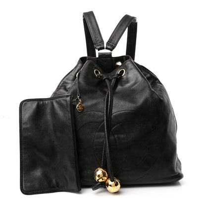 Chanel Lambskin CC Drawstring Backpack Black 3 of 12