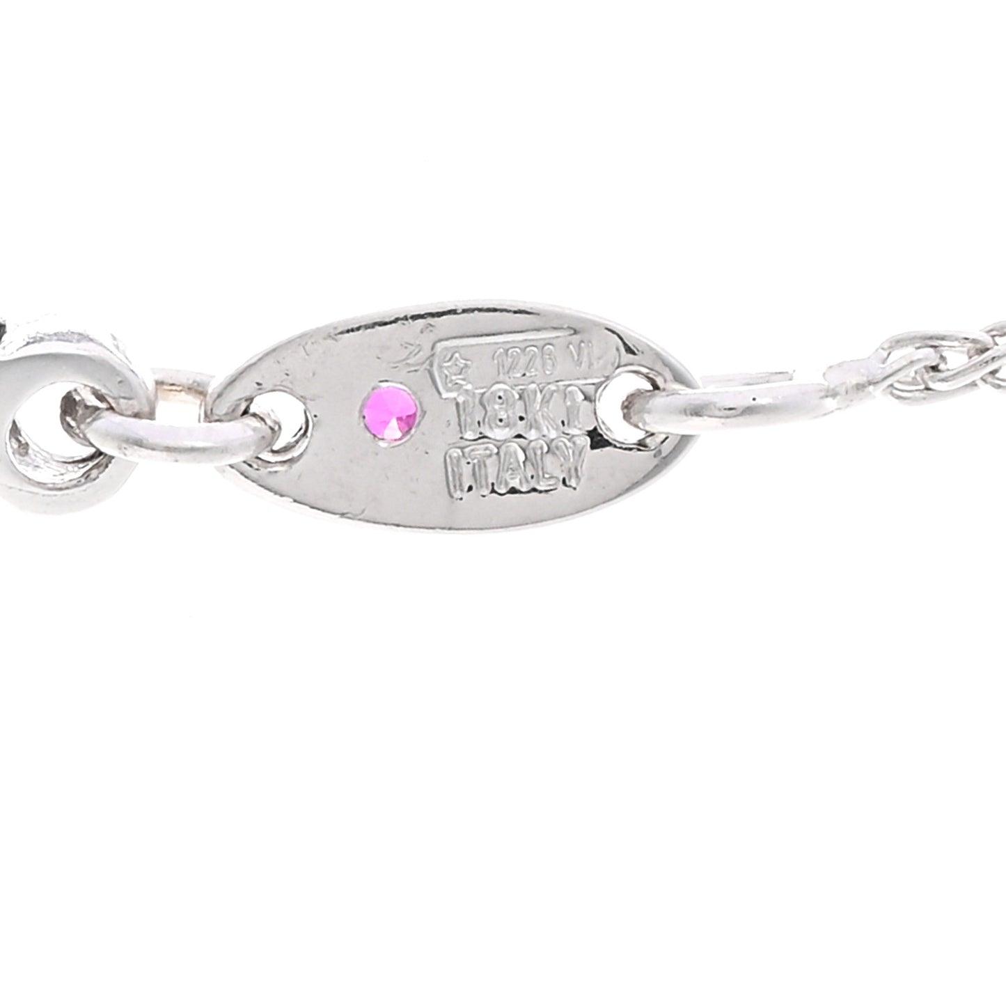 18K White Gold Three Diamond Drop Pendant Necklace