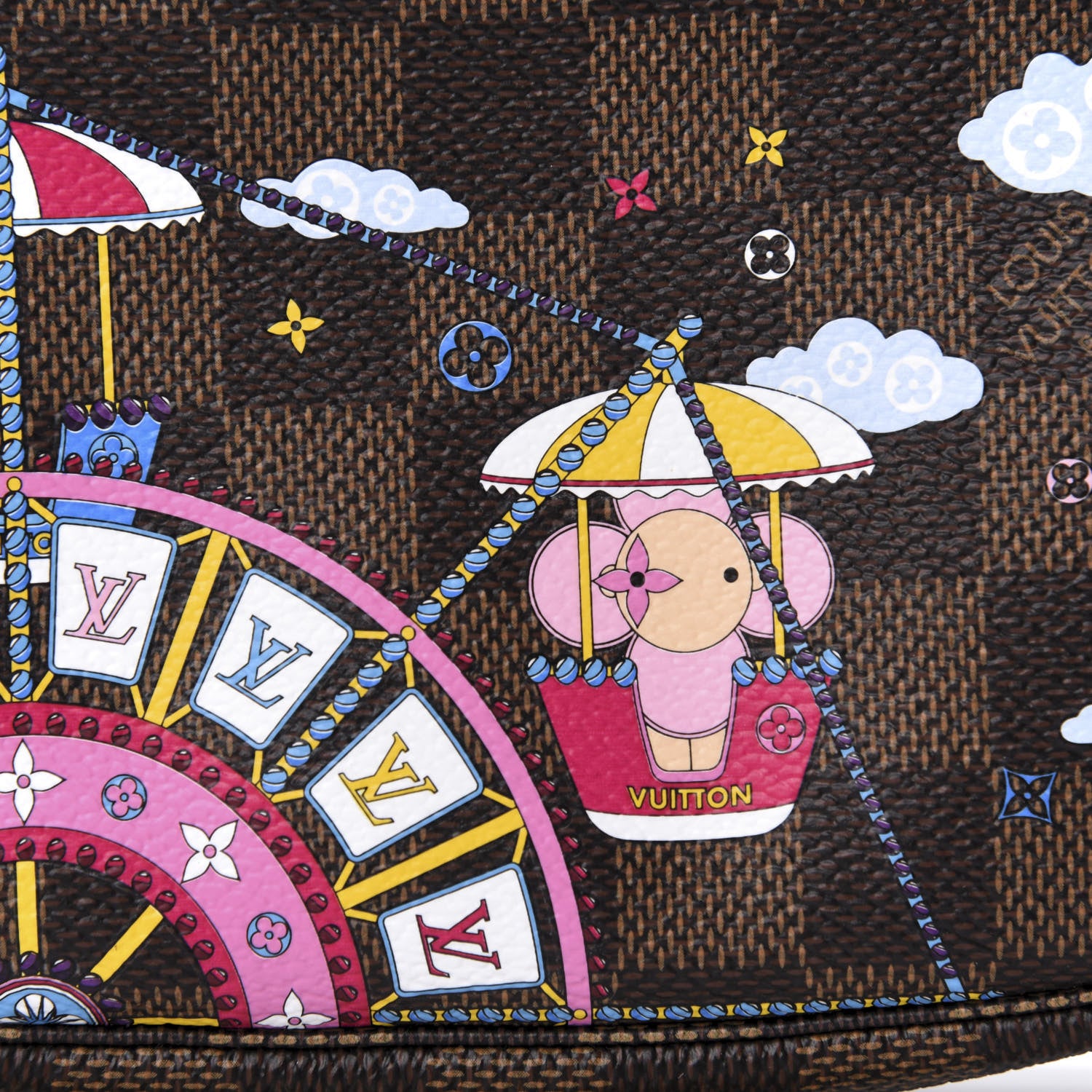 Louis Vuitton Damier Ebene 2020 Christmas Animation Big Wheel Mini Pochette Accessories Rose Ballerine 7 of 8