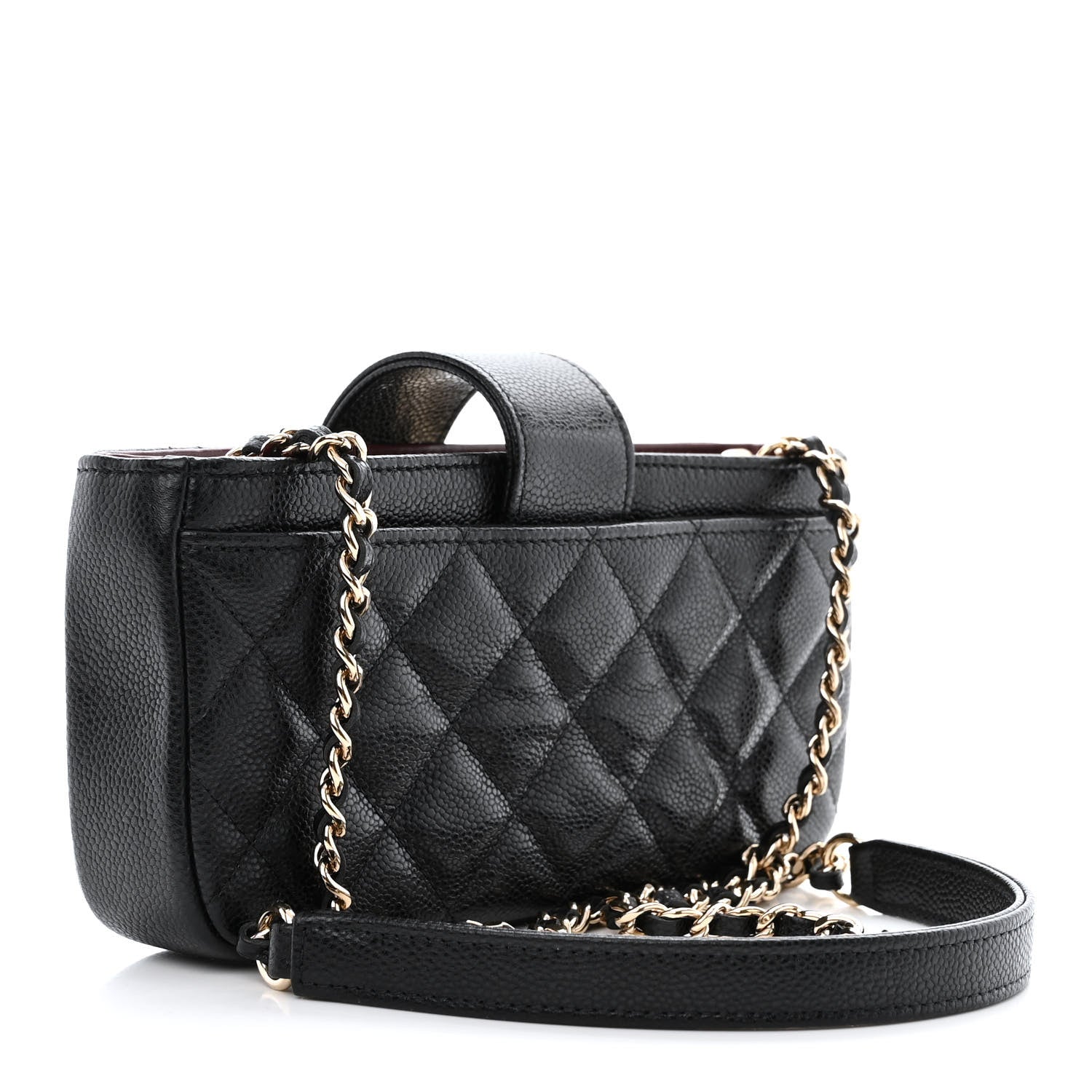Chanel Caviar Quilted Business Affinity Phone Holder With Chain Black 3 of 16