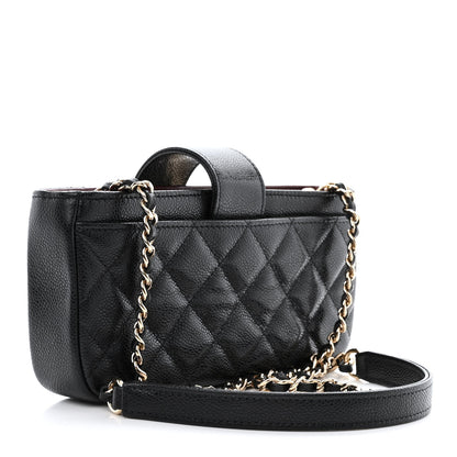 Chanel Caviar Quilted Business Affinity Phone Holder With Chain Black 3 of 16