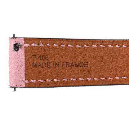 Hermes Chevre Mysore Heure H Hour Watch MM Strap Rose Sakura 3 of 7