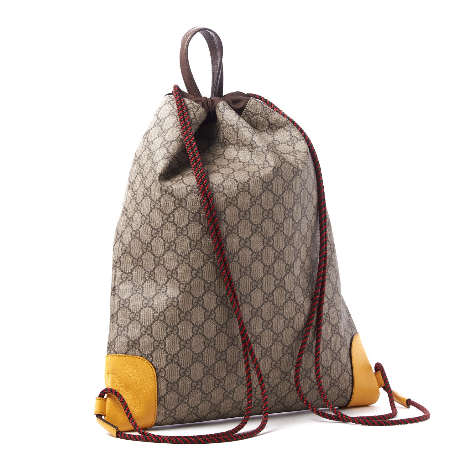 Gucci GG Supreme Monogram Neo Vintage Drawstring Backpack Beige New Acero Crop 2 of 8
