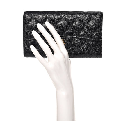 Chanel Caviar Quilted Large Flap Wallet Black 2 of 7