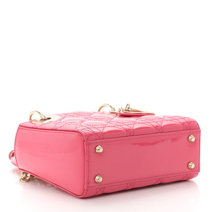 Christian Dior Patent Cannage Mini Lady Dior Pink 4 of 9