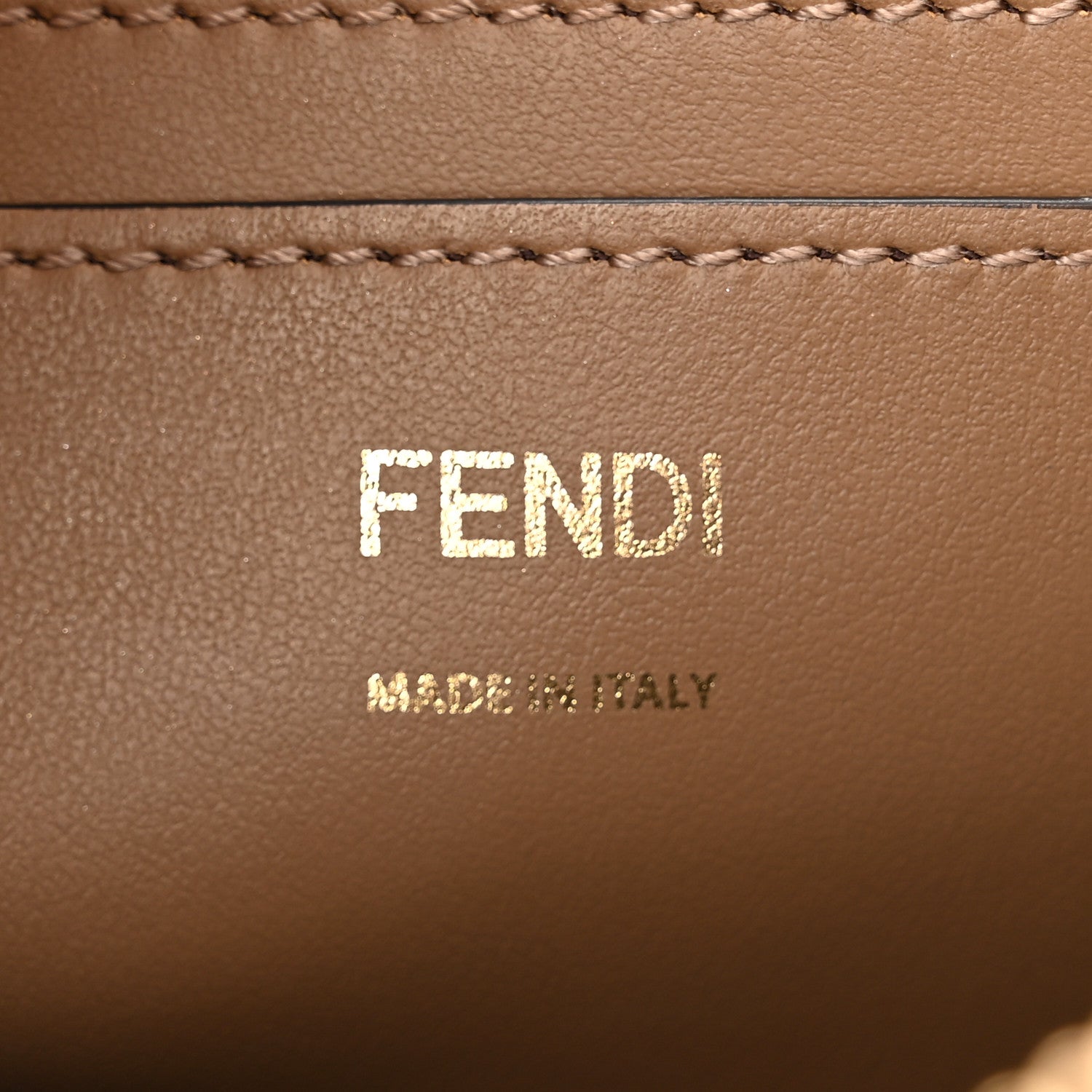 Fendi Fabric Jacquard Vitello Grace FF 1974 Baguette Pouch Tobacco Moro Sand 6 of 12
