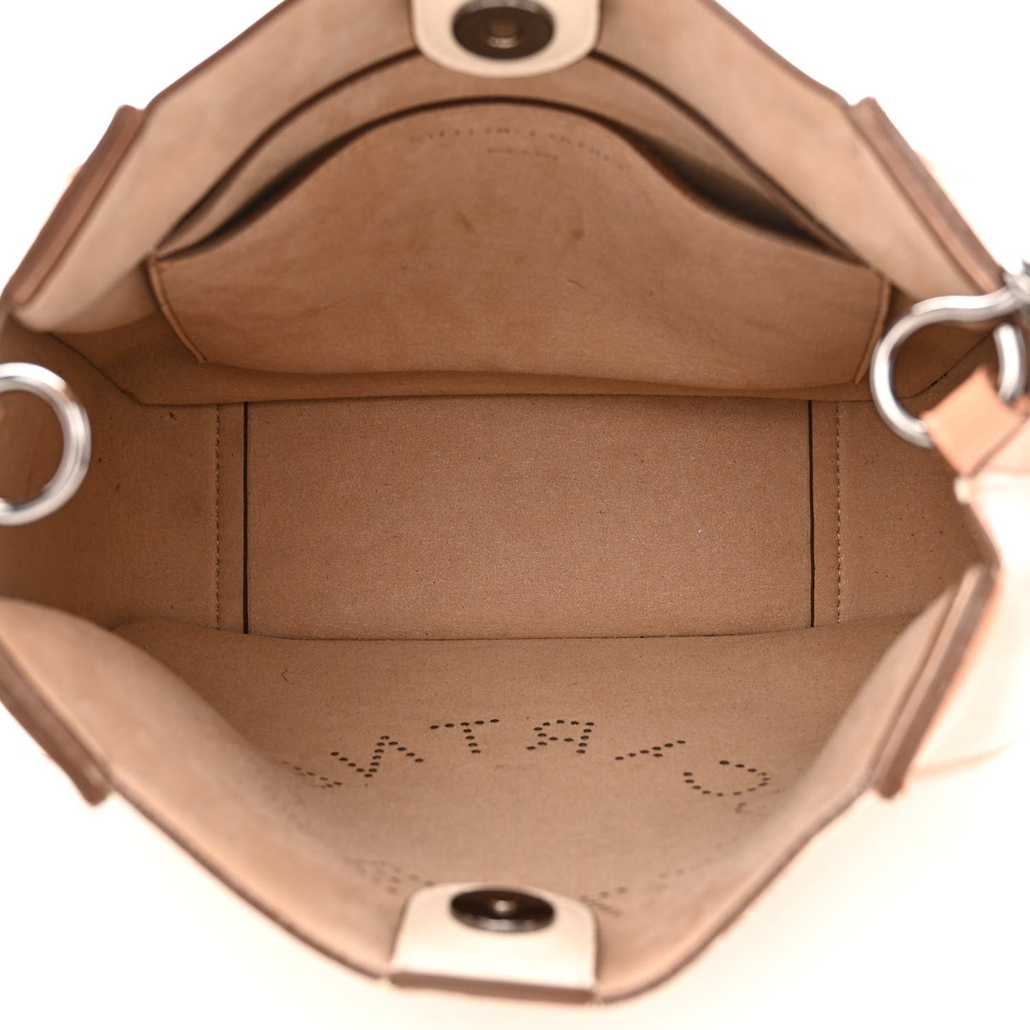 Eco Alter Nappa Perforated Logo Mini Crossbody Beige