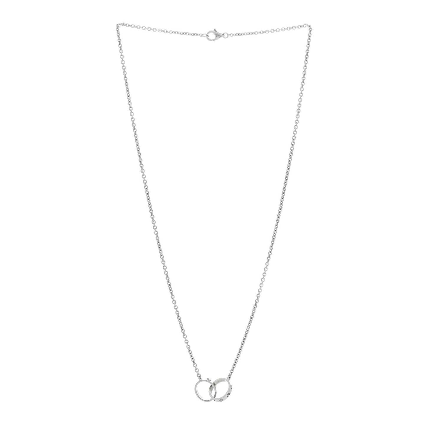 18K White Gold Interlocking LOVE Necklace