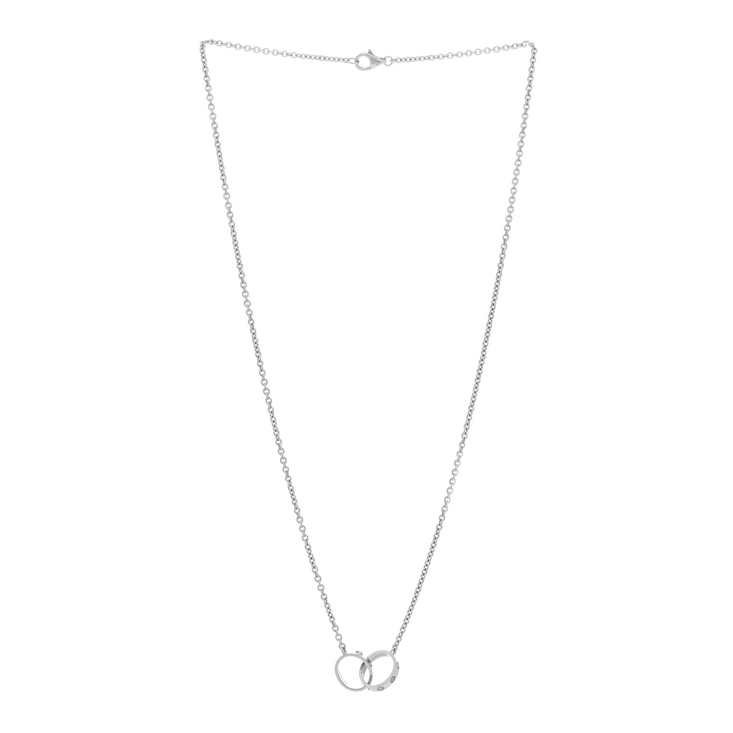 Cartier 18K White Gold Interlocking LOVE Necklace 3 of 5