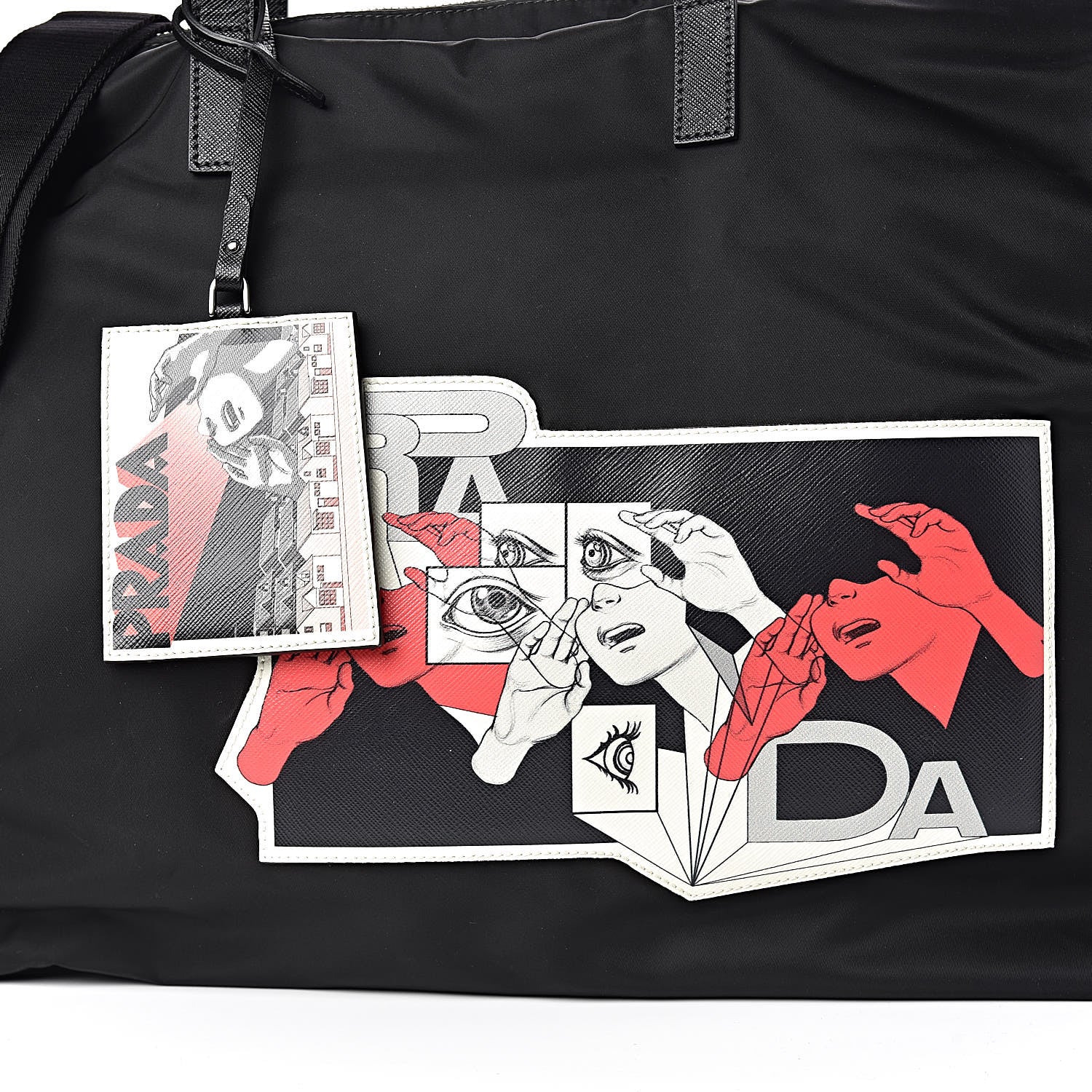 Prada X JAMES JEAN Tessuto Nylon Patch Shopping Tote Black 17 of 17
