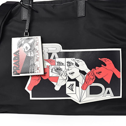 Prada X JAMES JEAN Tessuto Nylon Patch Shopping Tote Black 17 of 17