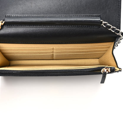 Chanel Lambskin Quilted Coco Clips Wallet On Chain WOC Black 5 of 13