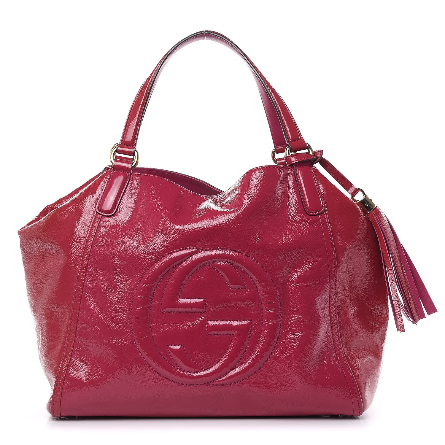 Gucci Vernice Naplack Medium Soho Shoulder Bag Bright Bouganville 1 of 18