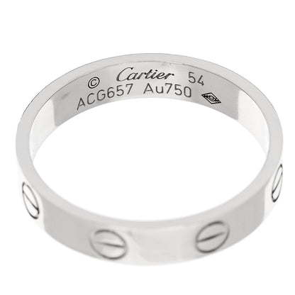 Cartier 18K White Gold 3.5mm LOVE Wedding Band Ring 54 7 4 of 4