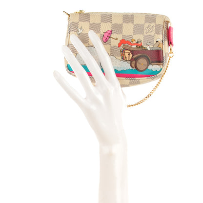 Louis Vuitton Damier Azur 2015 Christmas Animation Mini Pochette Accessories 2 of 7