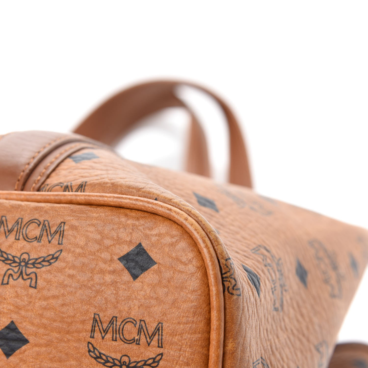 MCM Visetos Shopping Tote Cognac 9 of 16