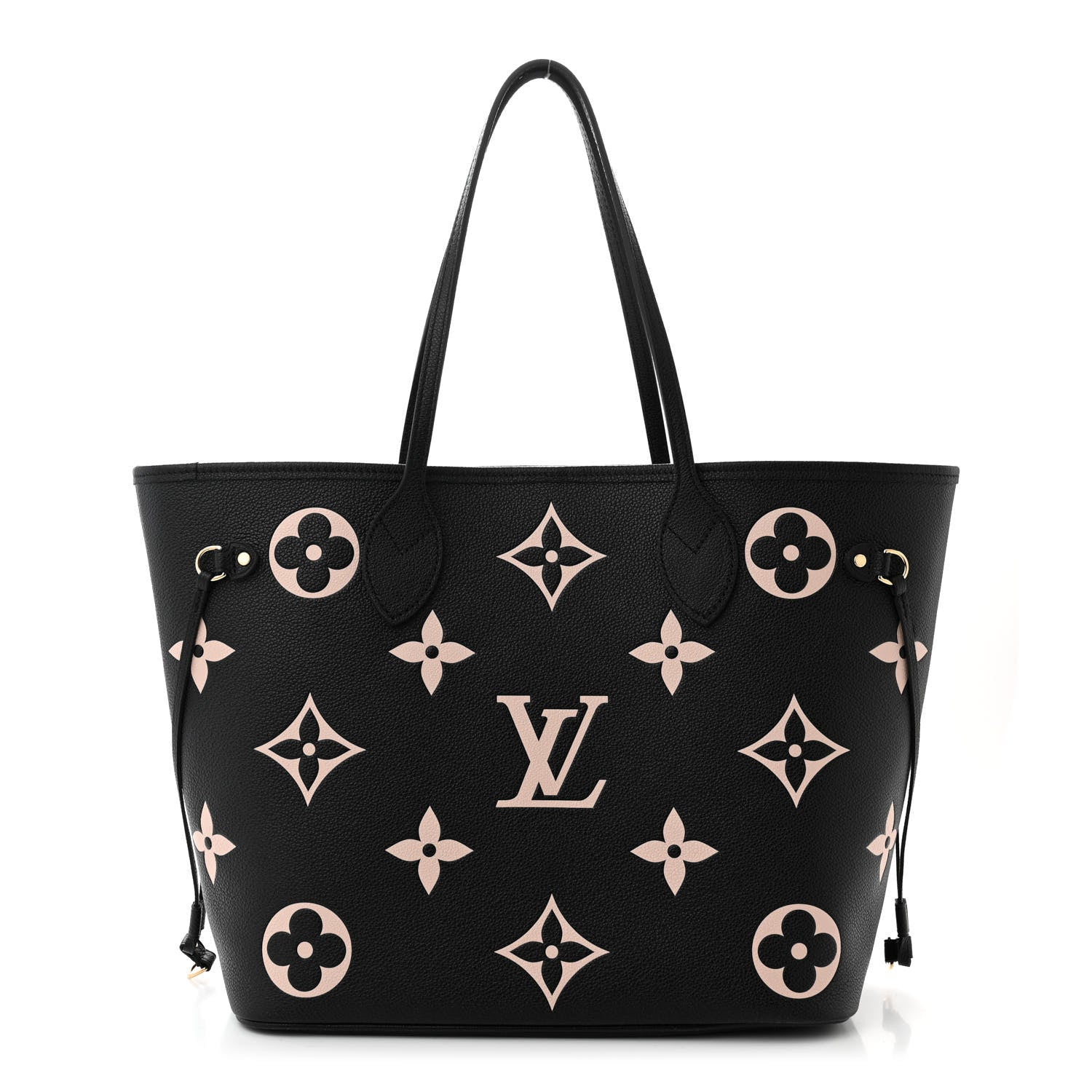Louis Vuitton Empreinte Monogram Giant Neverfull MM Black Beige 1 of 9