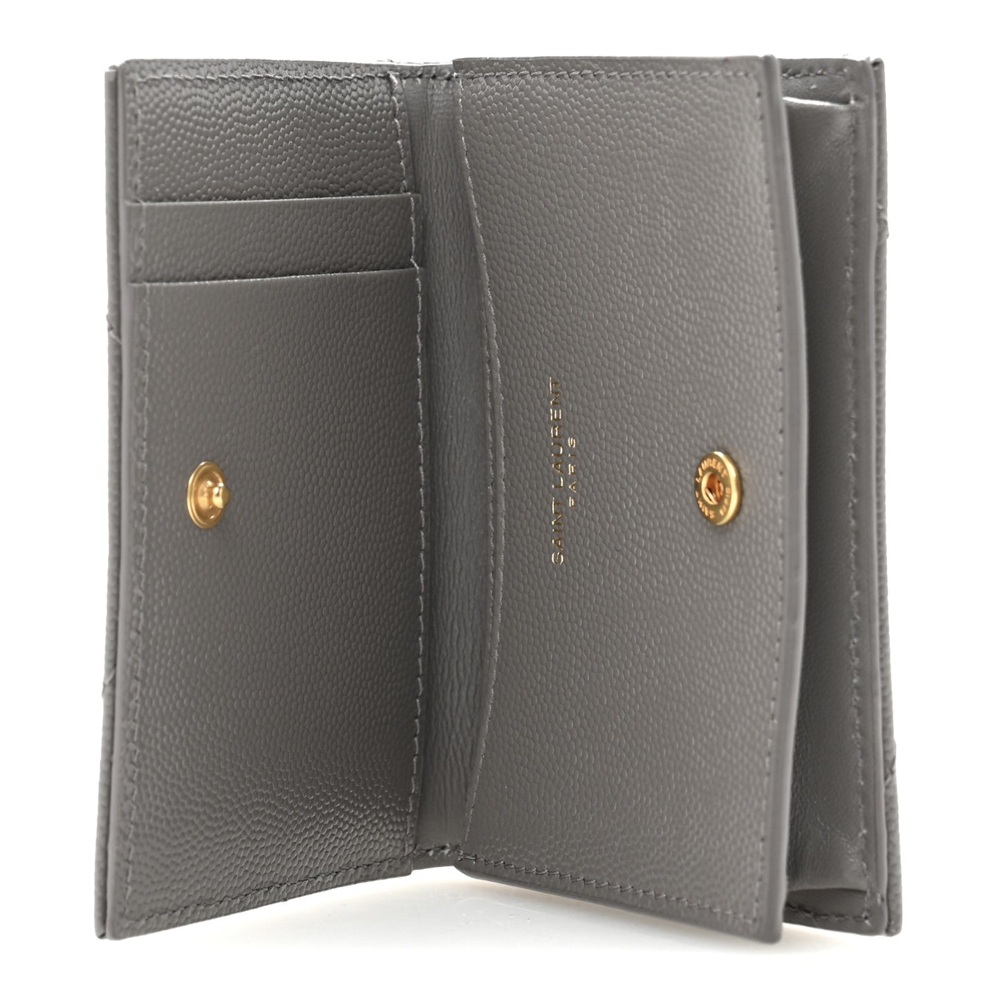 Grain De Poudre Matelasse Chevron Monogram Flap Card Case Fog