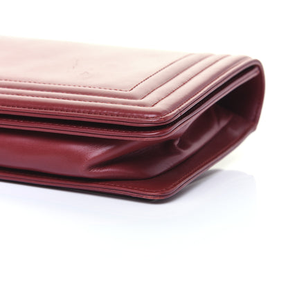 Chanel Glazed Calfskin Boy Flap Clutch Red 7 of 17
