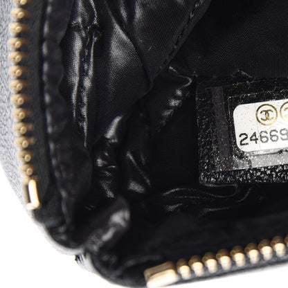 Chanel Sheepskin Chevron Quilted Small Cosmetic Case Black 7 of 8