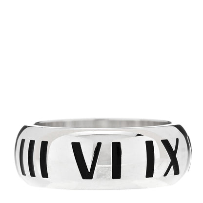 Tiffany Sterling Silver Enamel Atlas Band Ring 56 7.5 Black 3 of 5