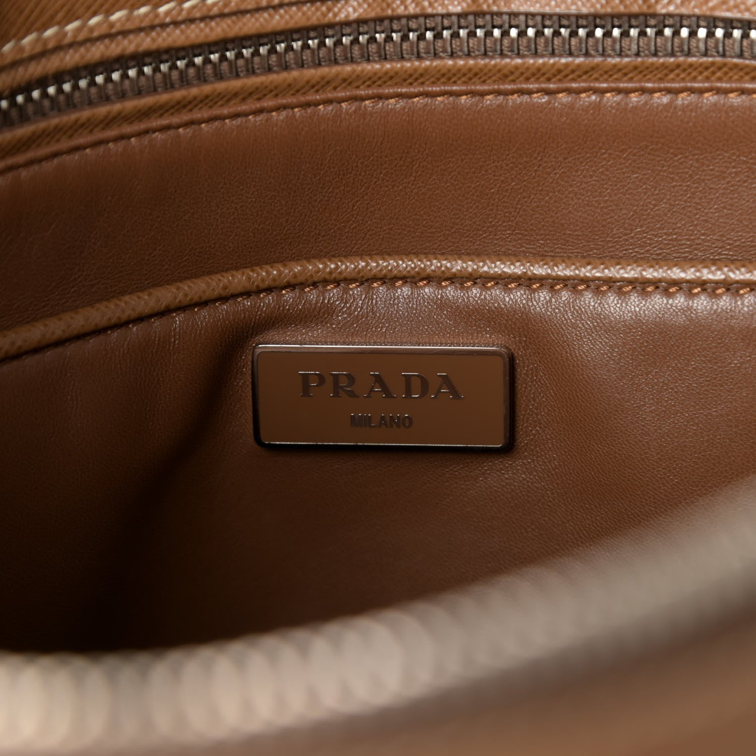 Prada Saffiano Medium Galleria Double Zip Tote Cannella Talco 7 of 10