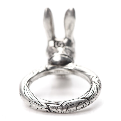 Gucci Sterling Silver Anger Forest Rabbit Head Ring 51 5.75 5 of 5