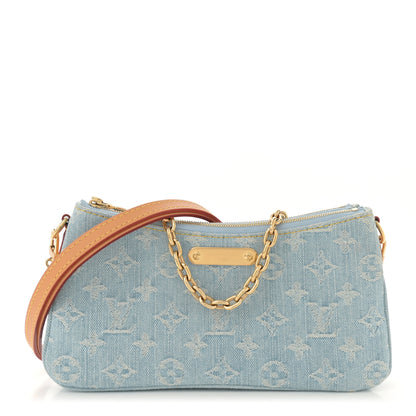 Louis Vuitton Monogram Denim Liv Pochette Sky Blue 1 of 10